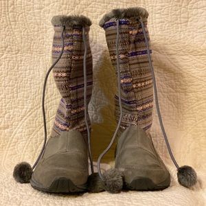 Easy spirit gray winter boots size 11 with design